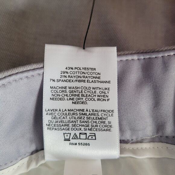 Express Pants Womens 8 L Gray Columnist Ankle Mid Rise Stretch Dress Work Office - Picture 6 of 8